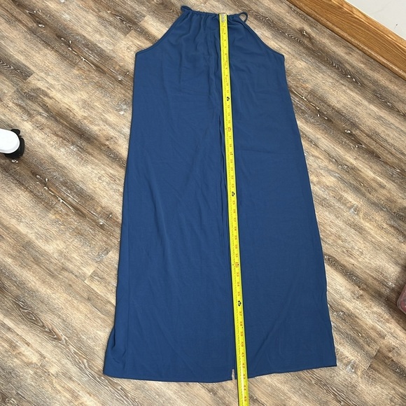 Shein Essnce Womens 2 Piece Split Hem Halter Top & Wide Leg Pants Size L Blue - Picture 8 of 16